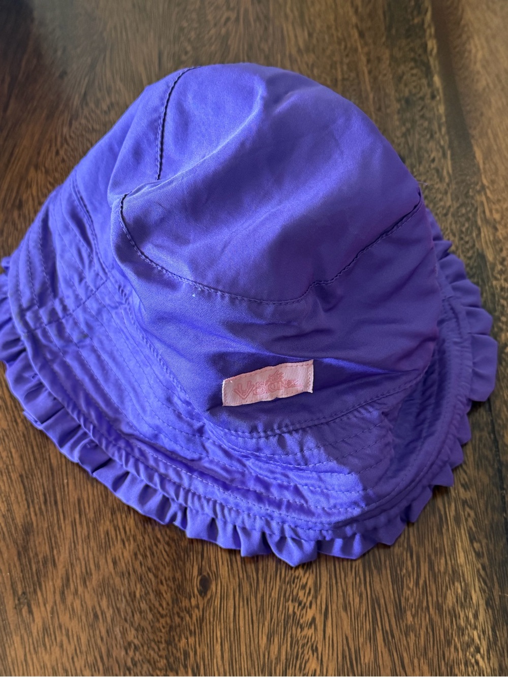 Kids Purple Ruffle Sun Hat - Lightweight Girls' Outdoor Hat